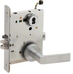 Schlage L9092BELEU 01A RX Electrically Unlocking or Locking Outside Cylinder and Outside Lever Mortise Lock with 01 Lever and A Rose without Small Format Interchangeable Core & RX Switch