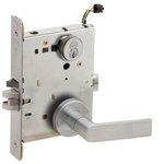 Schlage L9092RELEU 01A RX Electrically Unlocking or Locking Outside Cylinder and Outside Lever Mortise Lock with 01 Lever and A Rose with Full Size Interchangeable Core & RX Switch