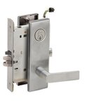 Schlage L9092RELEU 01N RX Electrically Unlocking or Locking Outside Cylinder and Outside Lever Mortise Lock with 01 Lever and N Escutcheon with Full Size Interchangeable Core & RX Switch