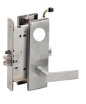Schlage L9092LELEU 01N RX Electrically Unlocking or Locking Outside Cylinder and Outside Lever Mortise Lock with 01 Lever and N Escutcheon Less Standard Cylinder with RX Switch