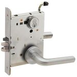 Schlage L9092RELEU 02B RX Electrically Unlocking or Locking Outside Cylinder and Outside Lever Mortise Lock with 02 Lever and B Rose with Full Size Interchangeable Core & RX Switch