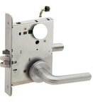Schlage L9092LELEU 02B RX Electrically Unlocking or Locking Outside Cylinder and Outside Lever Mortise Lock with 02 Lever and B Rose Less Standard Cylinder with RX Switch