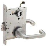 Schlage L9092BELEU 03A RX Electrically Unlocking or Locking Outside Cylinder and Outside Lever Mortise Lock with 03 Lever and A Rose without Small Format Interchangeable Core & RX Switch
