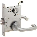 Schlage L9092RELEU 03A RX Electrically Unlocking or Locking Outside Cylinder and Outside Lever Mortise Lock with 03 Lever and A Rose with Full Size Interchangeable Core & RX Switch