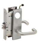 Schlage L9092LELEU 03N RX Electrically Unlocking or Locking Outside Cylinder and Outside Lever Mortise Lock with 03 Lever and N Escutcheon Less Standard Cylinder with RX Switch