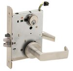 Schlage L9092PELEU 06A RX Electrically Unlocking or Locking Outside Cylinder and Outside Lever Mortise Lock with 06 Lever and A Rose with RX Switch