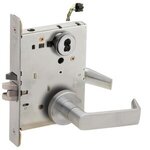 Schlage L9092JELEU 06A RX Electrically Unlocking or Locking Outside Cylinder and Outside Lever Mortise Lock with 06 Lever and A Rose without Full Size Interchangeable Core & RX Switch