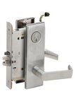 Schlage L9092RELEU 06N RX Electrically Unlocking or Locking Outside Cylinder and Outside Lever Mortise Lock with 06 Lever and N Escutcheon with Full Size Interchangeable Core & RX Switch