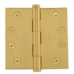 Baldwin 1040.INRP Estate 4 Inch x 4 Inch Solid Brass Non-Removable Pin Full Mortise Hinge with Square Corners (Sold Each)