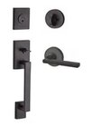 Baldwin SCLAJxSQUCRRSMT Reserve La Jolla Single Cylinder Handleset with Square Lever and Contemporary Round Rosette with SmartKey Cylinder