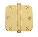Baldwin 1135.I Estate 3.5 Inch x 3.5 Inch Solid Brass Full Mortise Hinge with 5/8 Inch Radius Corners (Sold Each)