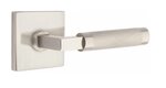 Emtek L-Square Knurled 5050 SD Select Brass Single Dummy Lever with Square Rosette for Left Handed Doors product