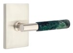 Emtek T-Bar Green Marble 5052 SD Select Brass Single Dummy Lever with Modern Rectangular Rosette for Right Handed Doors product