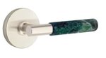 Emtek T-Bar Green Marble 5109 Select Brass Passage Leverset with Disk Rosette for Right Handed Doors product