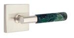 Emtek T-Bar Green Marble 5110 Select Brass Passage Leverset with Square Rosette for Right Handed Doors product