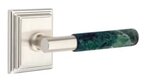 Emtek T-Bar Green Marble 8561 Select Brass Full Dummy Leverset with Wilshire Rosette product