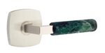 Emtek L-Square Green Marble 5326 Select Brass Privacy Leverset with Urban Modern Rosette for Left Handed Doors product