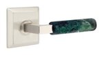 Emtek L-Square Green Marble 8131 Select Brass Passage Leverset with Quincy Rosette for Left Handed Doors product