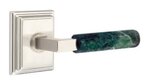 Emtek L-Square Green Marble 8561 SD Select Brass Single Dummy Lever with Wilshire Rosette for Left Handed Doors product
