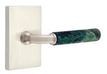Emtek R-Bar Green Marble 5052 SD Select Brass Single Dummy Lever with Modern Rectangular Rosette for Right Handed Doors product