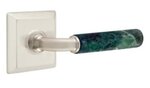 Emtek R-Bar Green Marble 8531 SD Select Brass Single Dummy Lever with Quincy Rosette for Right Handed Doors product