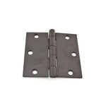 Hager 1741 3-1/2" x 3-1/2" Steel Square Corner Full Mortise Plain Bearing Residential Hinge (Sold in Pairs)