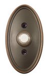Emtek 2402 Brass Doorbell Button with Oval Rosette