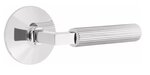 Emtek L-Square Straight Knurled 5207 Select Brass Privacy Leverset with Modern Rosette for Right Handed Doors product