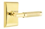 Emtek T-Bar Knurled 5051 Select Brass Full Dummy Leverset with Neos Rosette product