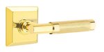 Emtek T-Bar Knurled 8531 Select Brass Full Dummy Leverset with Quincy Rosette product