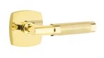 Emtek T-Bar Knurled 5306 SD Select Brass Single Dummy Lever with Urban Modern Rosette for Right Handed Doors product