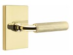 Emtek R-Bar Straight Knurled 5052 SD Select Brass Single Dummy Lever with Modern Rectangular Rosette for Left Handed Doors product
