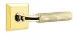 Emtek R-Bar Straight Knurled 8131 Select Brass Passage Leverset with Quincy Rosette for Left Handed Doors product