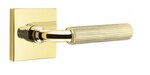 Emtek R-Bar Straight Knurled 5050 SD Select Brass Single Dummy Lever with Square Rosette for Right Handed Doors product