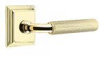 Emtek R-Bar Straight Knurled 8561 SD Select Brass Single Dummy Lever with Wilshire Rosette for Right Handed Doors product