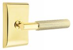 Emtek T-Bar Straight Knurled 5051 SD Select Brass Single Dummy Lever with Neos Rosette for Right Handed Doors product