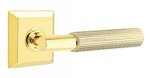 Emtek T-Bar Straight Knurled 8531 SD Select Brass Single Dummy Lever with Quincy Rosette for Left Handed Doors product