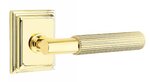 Emtek T-Bar Straight Knurled 8161 Select Brass Passage Leverset with Wilshire Rosette for Right Handed Doors product