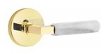 Emtek L-Square White Marble 5059 SD Select Brass Single Dummy Lever with Disk Rosette for Left Handed Doors product