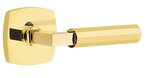 Emtek L-Square Faceted 5306 SD Select Brass Single Dummy Lever with Urban Modern Rosette for Right Handed Doors product