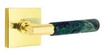 Emtek T-Bar Green Marble 5050 SD Select Brass Single Dummy Lever with Square Rosette for Left Handed Doors product