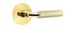 Emtek R-Bar Straight Knurled 5057 Select Brass Full Dummy Leverset with Modern Rosette product