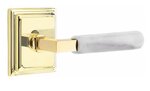 Emtek L-Square White Marble 8561 SD Select Brass Single Dummy Lever with Wilshire Rosette for Left Handed Doors product