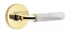 Emtek R-Bar White Marble 5109 Select Brass Passage Leverset with Disk Rosette for Left Handed Doors product