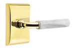 Emtek R-Bar White Marble 5051 SD Select Brass Single Dummy Lever with Neos Rosette for Left Handed Doors product