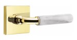 Emtek R-Bar White Marble 5110 Select Brass Passage Leverset with Square Rosette for Left Handed Doors product