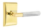 Emtek T-Bar White Marble 5051 Select Brass Full Dummy Leverset with Neos Rosette product