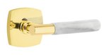 Emtek T-Bar White Marble 5306 SD Select Brass Single Dummy Lever with Urban Modern Rosette for Right Handed Doors product
