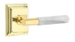 Emtek T-Bar White Marble 8561 SD Select Brass Single Dummy Lever with Wilshire Rosette for Right Handed Doors product