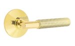 Emtek T-Bar Straight Knurled 5057 Select Brass Full Dummy Leverset with Modern Rosette product